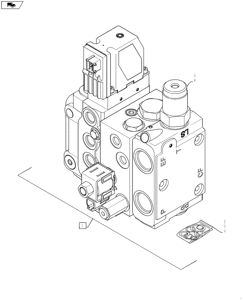 Схема запчастей Case IH STEIGER 350 - (41.432.AB[04]) - VALVE - CONTROLS - PRIORITY / STEERING - EUROPE ONLY - HOMOLOGATION (41) - STEERING