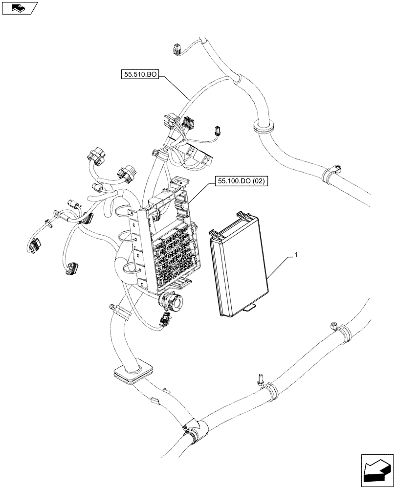 Схема запчастей Case IH FARMALL 85C - (90.110.AI) - VAR - 390754, 334435, 334436, 335754 - FUSE BOX, HOLDER (90) - PLATFORM, CAB, BODYWORK AND DECALS