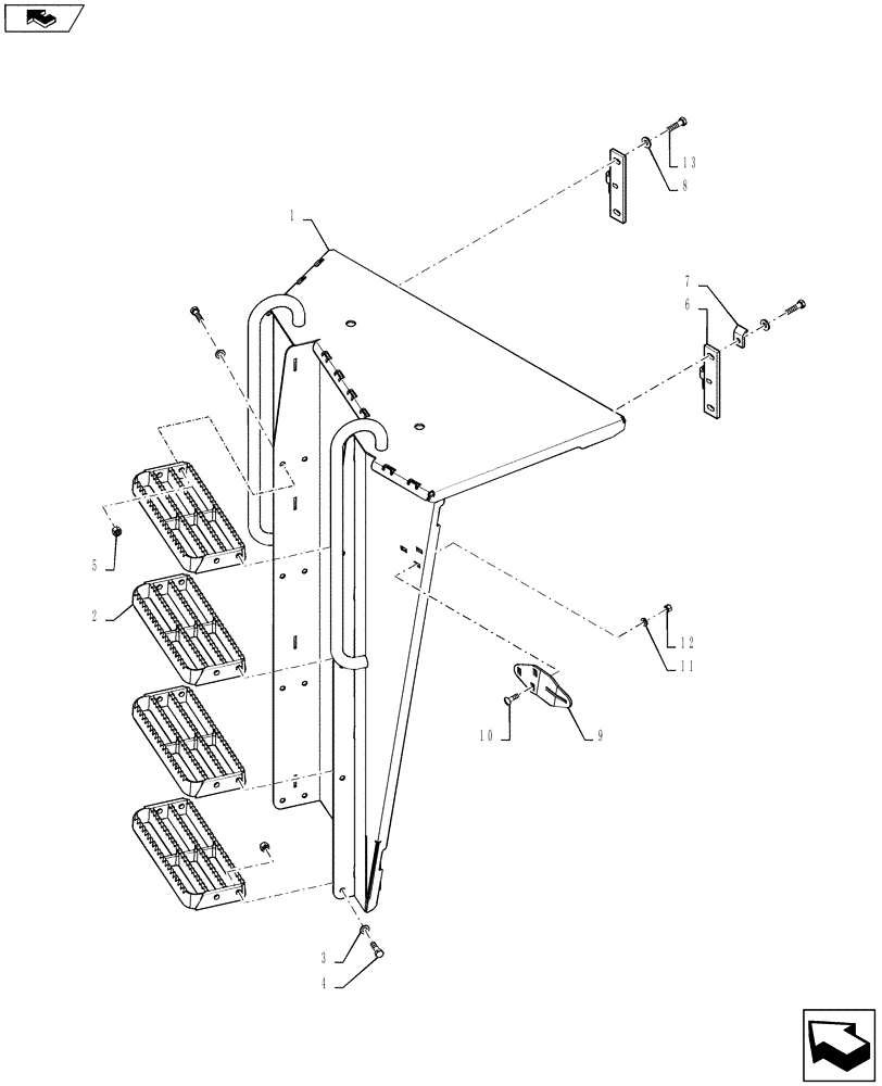 Схема запчастей Case IH STEIGER 350 - (39.100.AY[04]) - DOOR - FRONT - FRAME - RH ASSEMBLY (39) - FRAMES AND BALLASTING