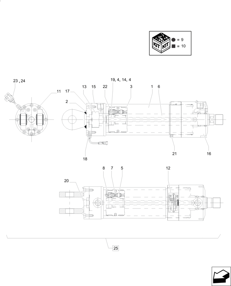 Схема запчастей Case IH A8800 - (41.416.AN[04]) - HYDRAULIC CYLINDER (STEERING) (41) - STEERING