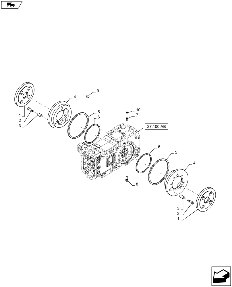 Схема запчастей Case IH MAXXUM 110 - (33.202.AK) - VAR - 333166, 331145, 331146 + STD - REAR AXLE - BRAKES (33) - BRAKES & CONTROLS