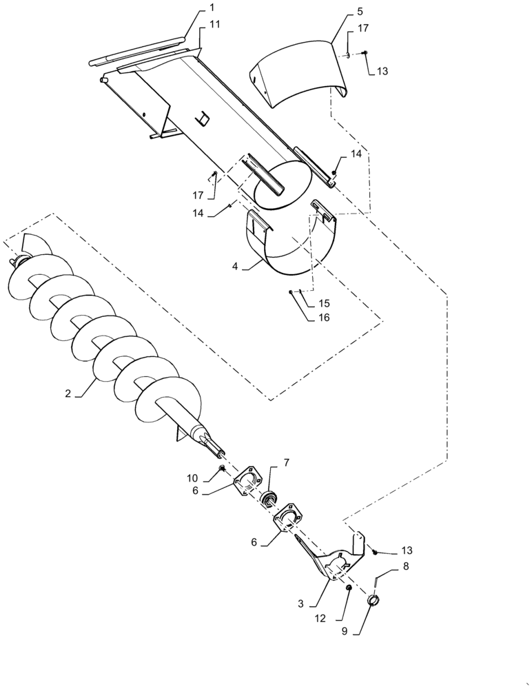 Схема запчастей Case IH 5140 - (80.101.BK[01]) - VAR 722630 - BUBBLE-UP AUGER, ASSY STANDARD (80) - CROP STORAGE/UNLOADING