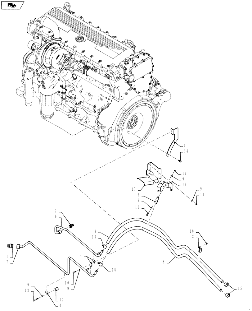 Схема запчастей Case IH STEIGER 400 - (50.100.AP[03]) - HEATING SYSTEM - PLUMBING, 13L - STEIGER 400 - 500 (50) - CAB CLIMATE CONTROL