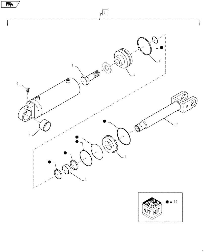 Схема запчастей Case IH STEIGER 400 - (35.116.AH[01]) - 3 POINT HITCH - LIFT CYLINDER (35) - HYDRAULIC SYSTEMS