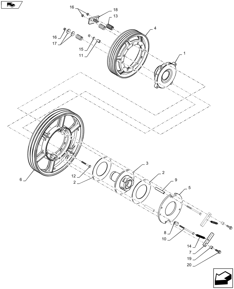 Схема запчастей Case IH 7140 - (60.150.AY[02]) - CLUTCH, FEEDER, STANDARD (60) - PRODUCT FEEDING