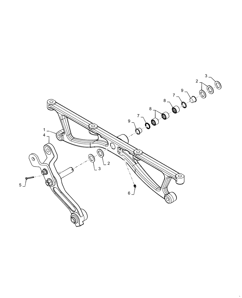 Схема запчастей Case IH 6140 - (74.101.AF[02]) - HANGER, ARM, LH, CLEANING SYSTEM DRIVE (74) - CLEANING