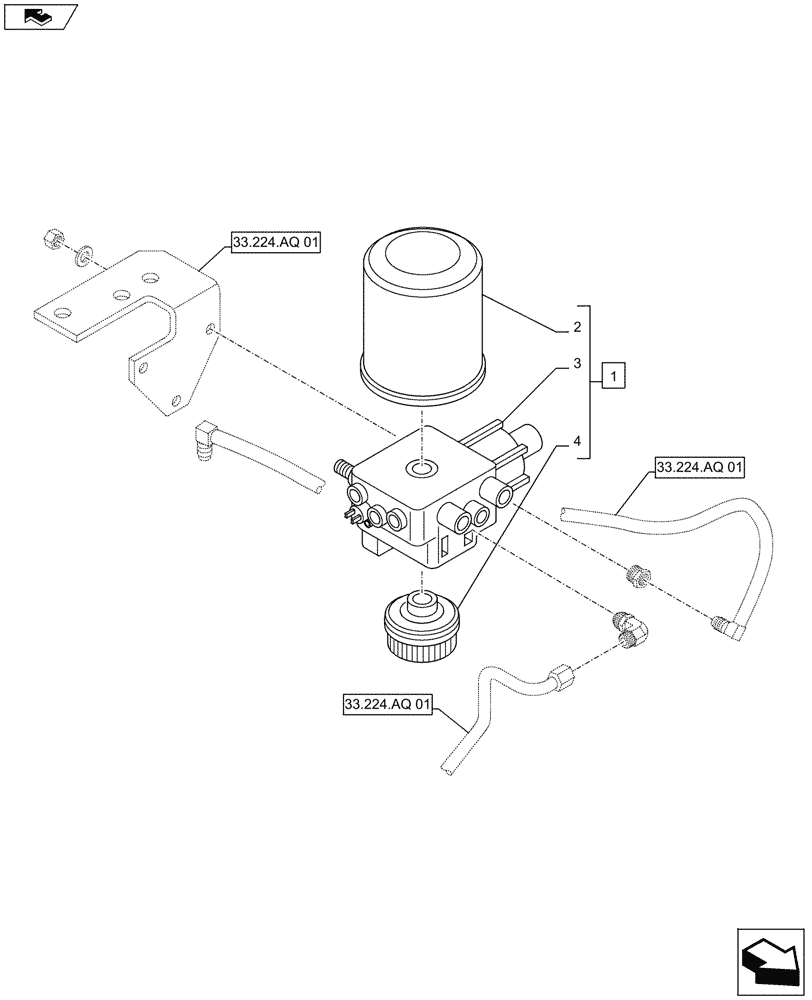 Схема запчастей Case IH MAXXUM 140 - (55.032.AE) - VAR - 332727, 332737, 332739 - PNEUMATIC TRAILER BRAKE - AIR DRYER , AIR DRYER (55) - ELECTRICAL SYSTEMS