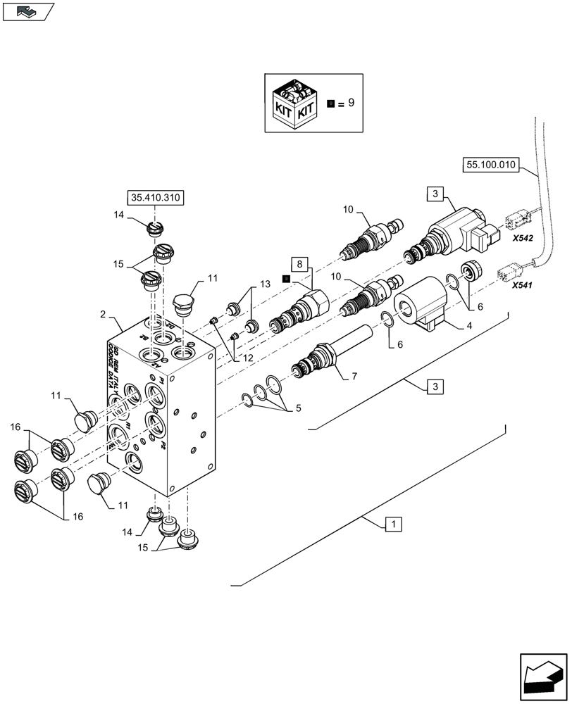 Схема запчастей Case IH 3050-30FT - (35.410.320) - HYDRAULIC VALVE - C955 (35) - HYDRAULIC SYSTEMS