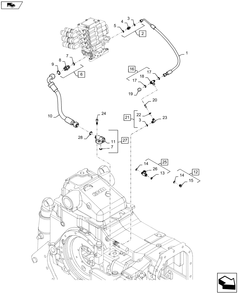 Схема запчастей Case IH MAXXUM 110 - (35.204.BJ[01]) - VAR - 331836, 333836, 336835, 338835, 743744 - HYDRAULIC PUMP 113 L/MIN CCLS FOR SPS - REAR REMOTE DELIVERY LINES (35) - HYDRAULIC SYSTEMS