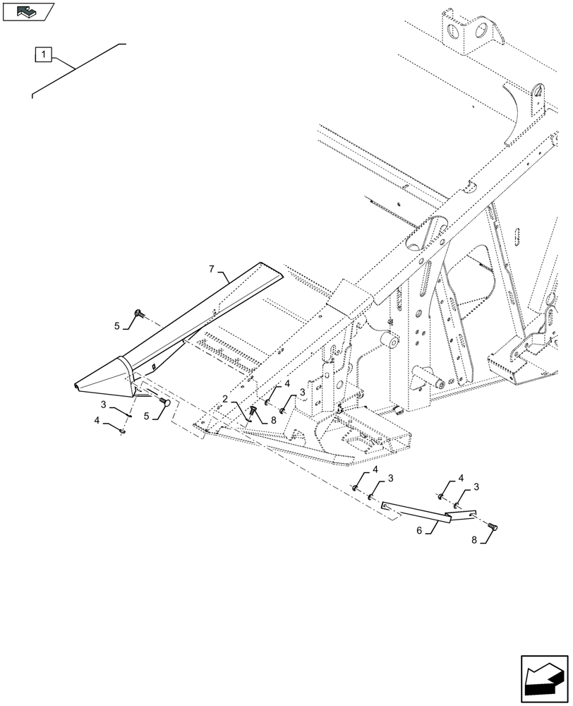 Схема запчастей Case IH 3050-25FT H - (88.058.011) - DIA KIT : FIXED SHORT DIVIDERS - C955 (88) - ACCESSORIES