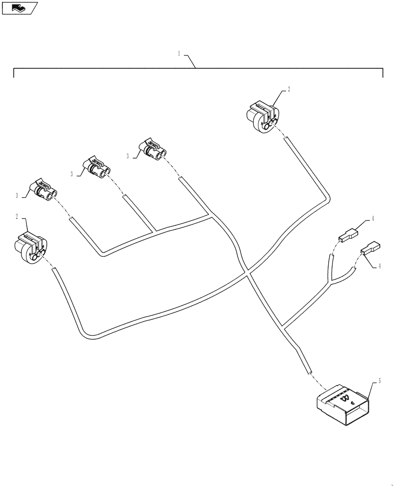 Схема запчастей Case IH STEIGER 450 - (55.511.AB[01]) - HARNESS - HEADLIGHTS (55) - ELECTRICAL SYSTEMS