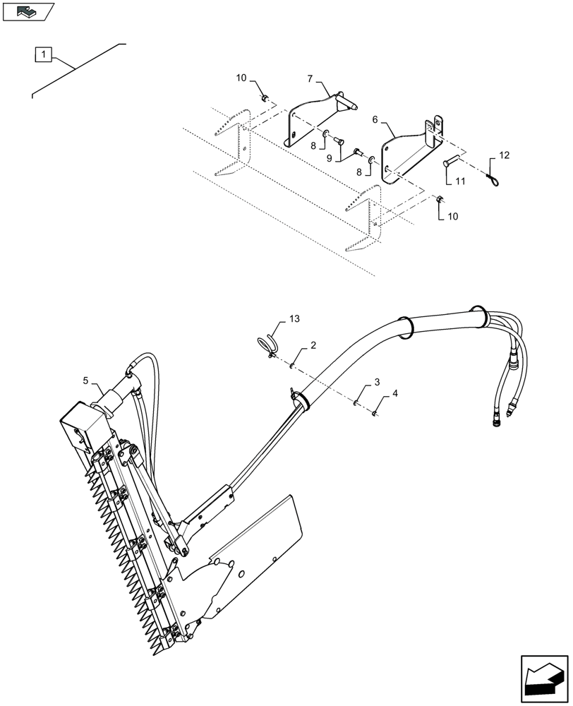 Схема запчастей Case IH 3050-20FT - (88.058.035) - DIA KIT : VERTICAL RAPESEED KNIFE KIT - HYDRAULIC - RIGHT HAND SIDE - F956981 (88) - ACCESSORIES