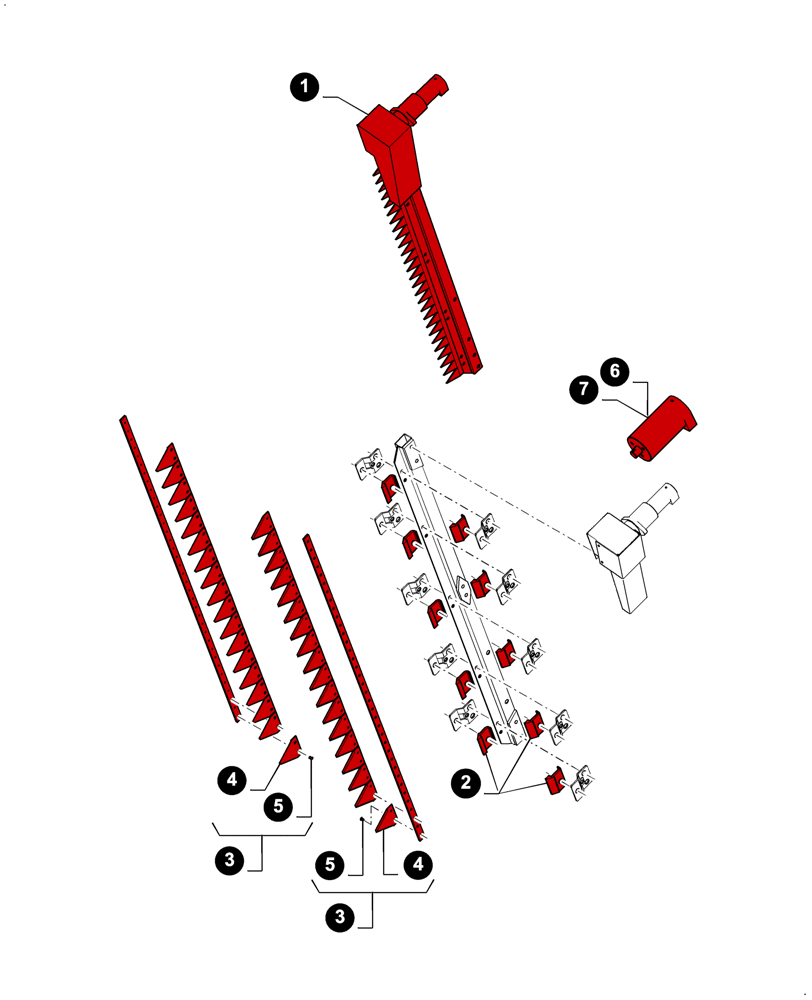 Схема запчастей Case IH 3050-25FT H - (05.100.04[05]) - MAINTENANCE PARTS, VERTICAL KNIVES (05) - SERVICE & MAINTENANCE