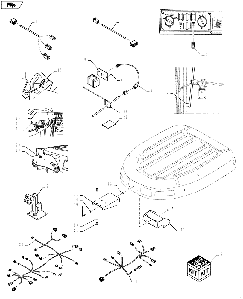 Схема запчастей Case IH 4420 - (12-061[02]) - ELECTRICAL GROUP, AUTO GUIDE (06) - ELECTRICAL