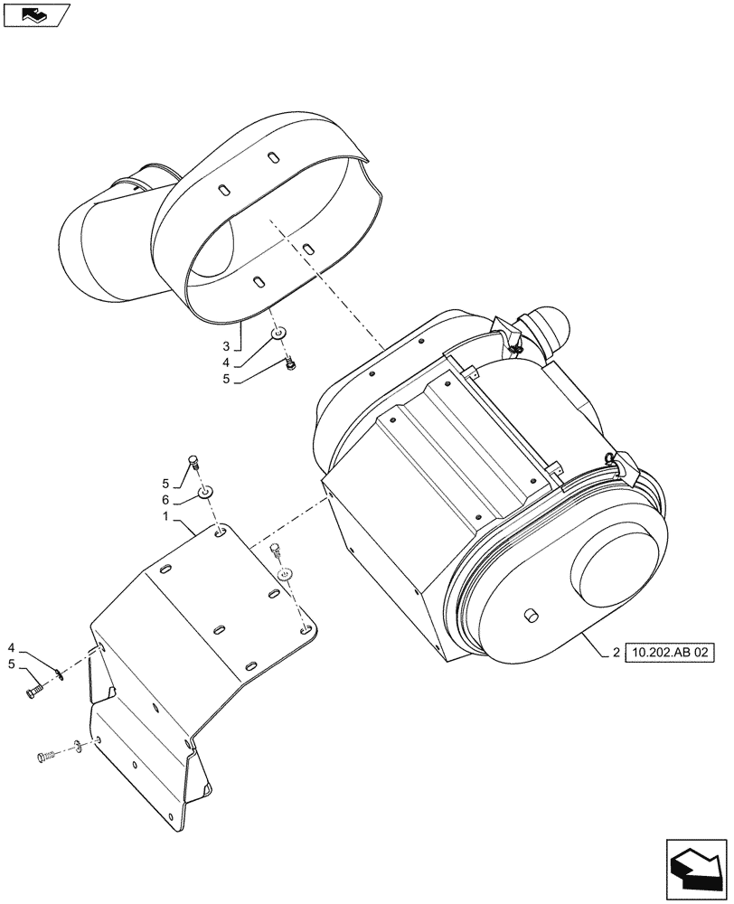 Схема запчастей Case IH STEIGER 450 - (10.202.BD[05]) - AIR CLEANER - AIR INTAKE PARTS (10) - ENGINE