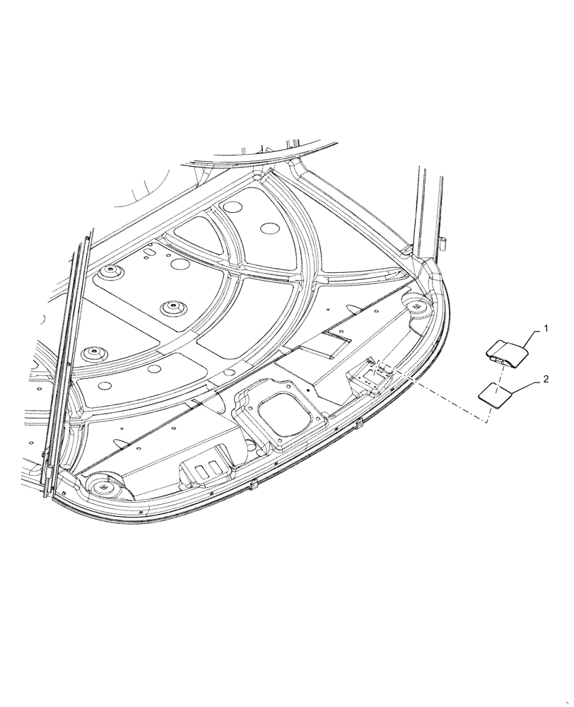 Схема запчастей Case IH 6140 - (27.106.AL) - COVER ASSY, DIFFERENTIAL LOCK, PEDAL (27) - REAR AXLE SYSTEM