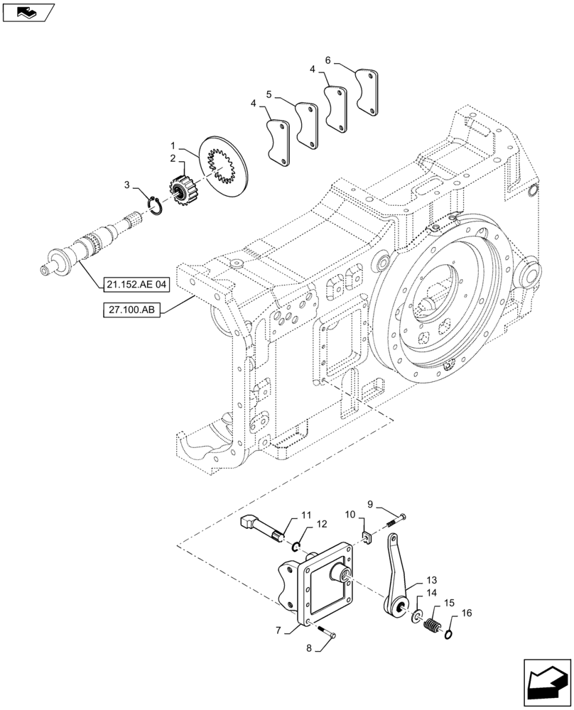 Схема запчастей Case IH MAXXUM 140 - (33.110.AV[01]) - PARKING BRAKE (33) - BRAKES & CONTROLS