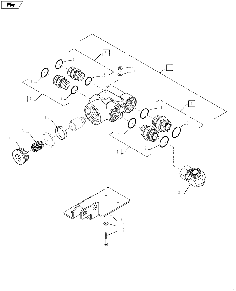 Схема запчастей Case IH STEIGER 400 - (35.300.BC[02]) - HYDRAULIC VALVE COOLER BYPASS (35) - HYDRAULIC SYSTEMS