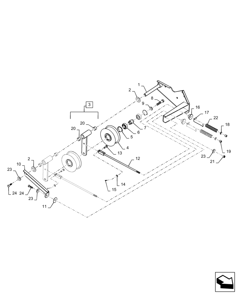 Схема запчастей Case IH 7230 - (73.210.AB) - TENSIONER - STRAWCHOPPER (73) - RESIDUE HANDLING