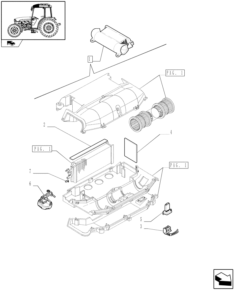 Схема запчастей Case IH FARMALL 95C - (1.92.94/ A[02]) - CAB HEATING SYSTEM - BREAKDOWN (10) - OPERATORS PLATFORM/CAB