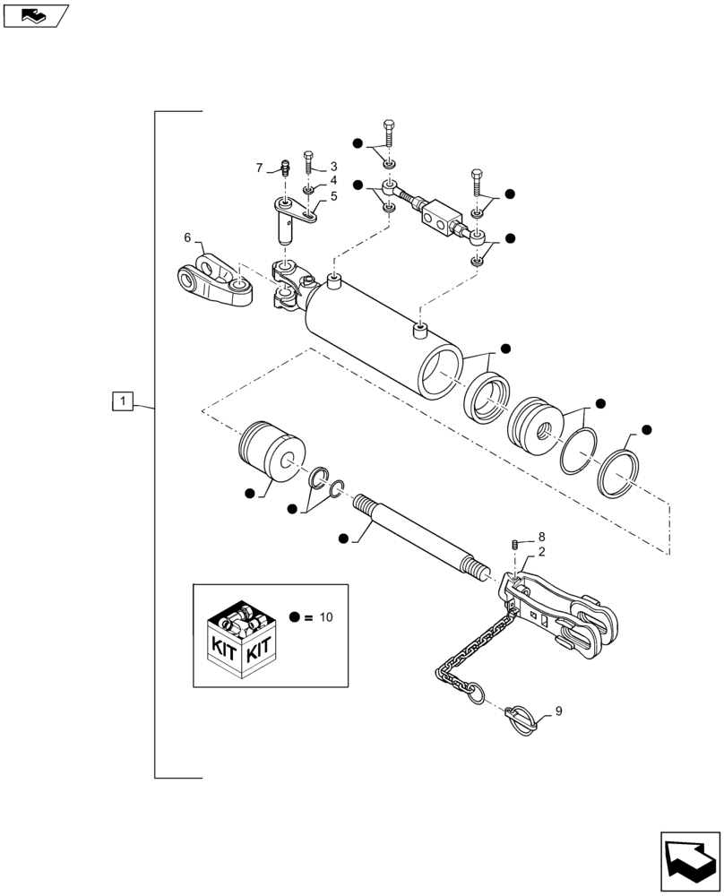 Схема запчастей Case IH MAXXUM 120 - (35.124.AD[02]) - HYDRAULIC LIFT LINK - BREAKDOWN (35) - HYDRAULIC SYSTEMS