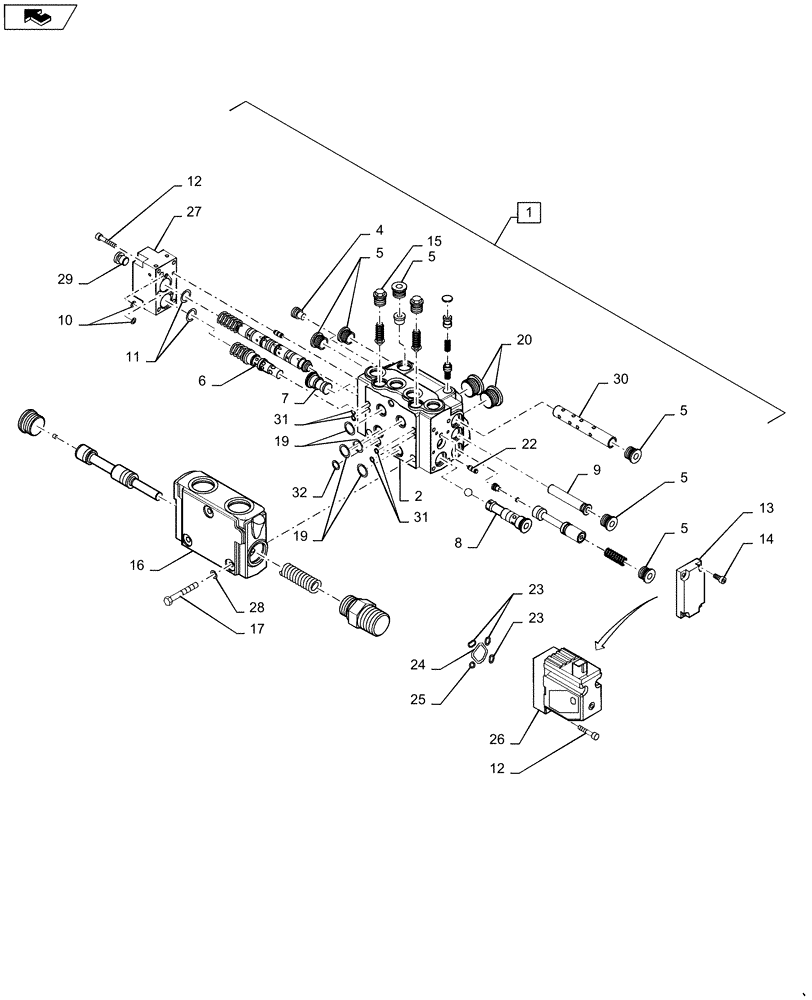 Схема запчастей Case IH STEIGER 350 - (41.432.AB[03]) - STEERING PRIORITY VALVE (41) - STEERING