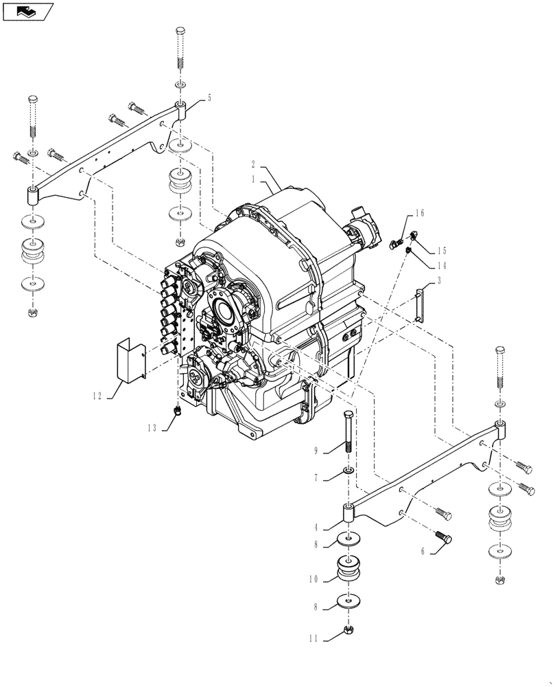 Схема запчастей Case IH STEIGER 500 - (21.113.AD[01]) - TRANSMISSION MOUNTING (424822) (21) - TRANSMISSION