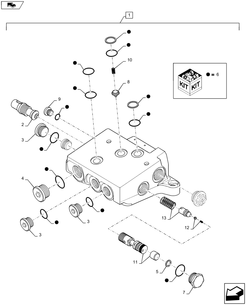 Схема запчастей Case IH MAXXUM 120 - (35.204.BE[20]) - REMOTE VALVE - FLANGE - INLET PLATE A2 - BREAKDOWN (35) - HYDRAULIC SYSTEMS