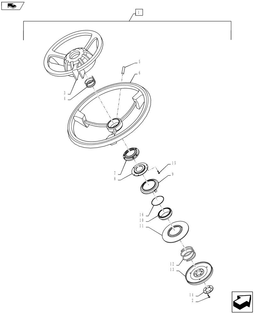 Схема запчастей Case IH MAXXUM 120 - (41.101.AB[03]) - VAR - 330631, 336631, 743723 - FAST STEERING - STEERING WHEEL - BREAKDOWN (41) - STEERING