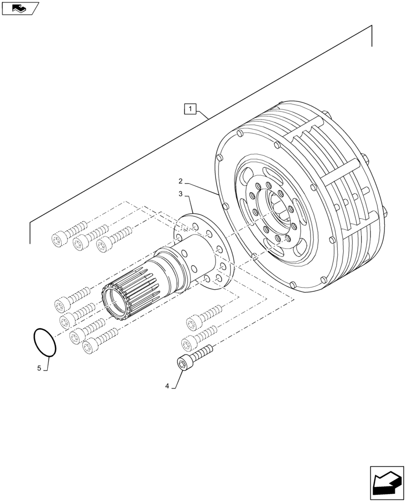 Схема запчастей Case IH MAXXUM 110 - (31.146.AE[02]) - VAR - 333648, 334648, 335648, 743700 - FRONT PTO - CLUTCH - BREAKDOWN (31) - IMPLEMENT POWER TAKE OFF