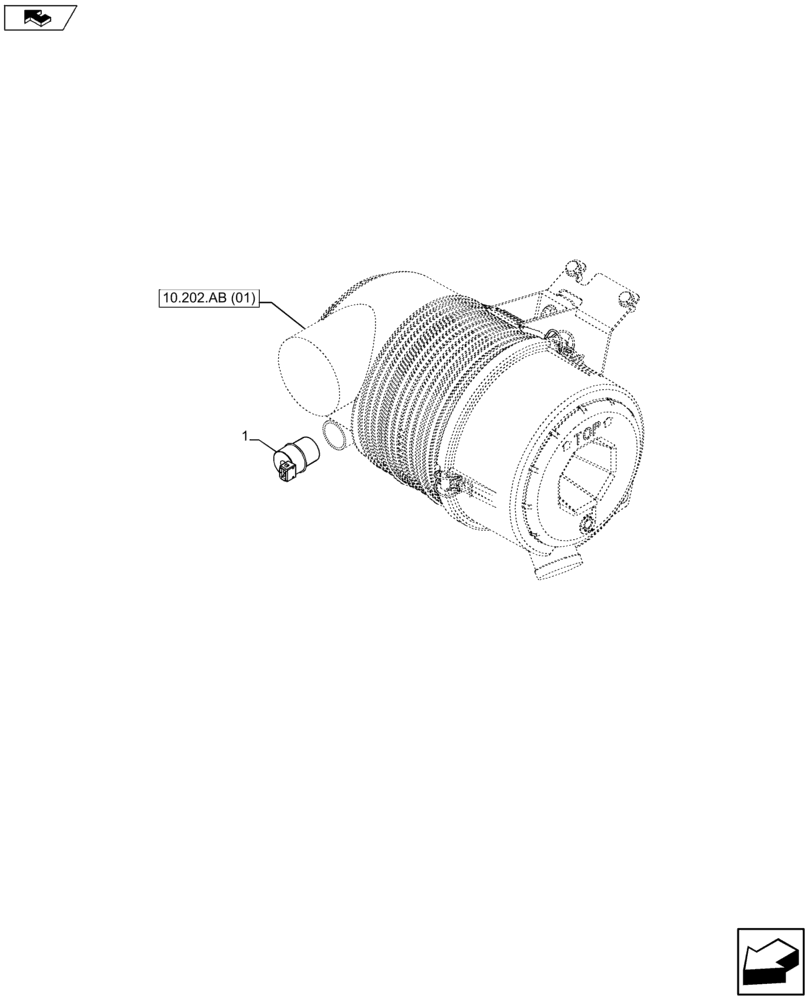 Схема запчастей Case IH FARMALL 105U - (55.014.AE[02]) - VAR - 330200, 390200 - ENGINE, SENSOR (55) - ELECTRICAL SYSTEMS