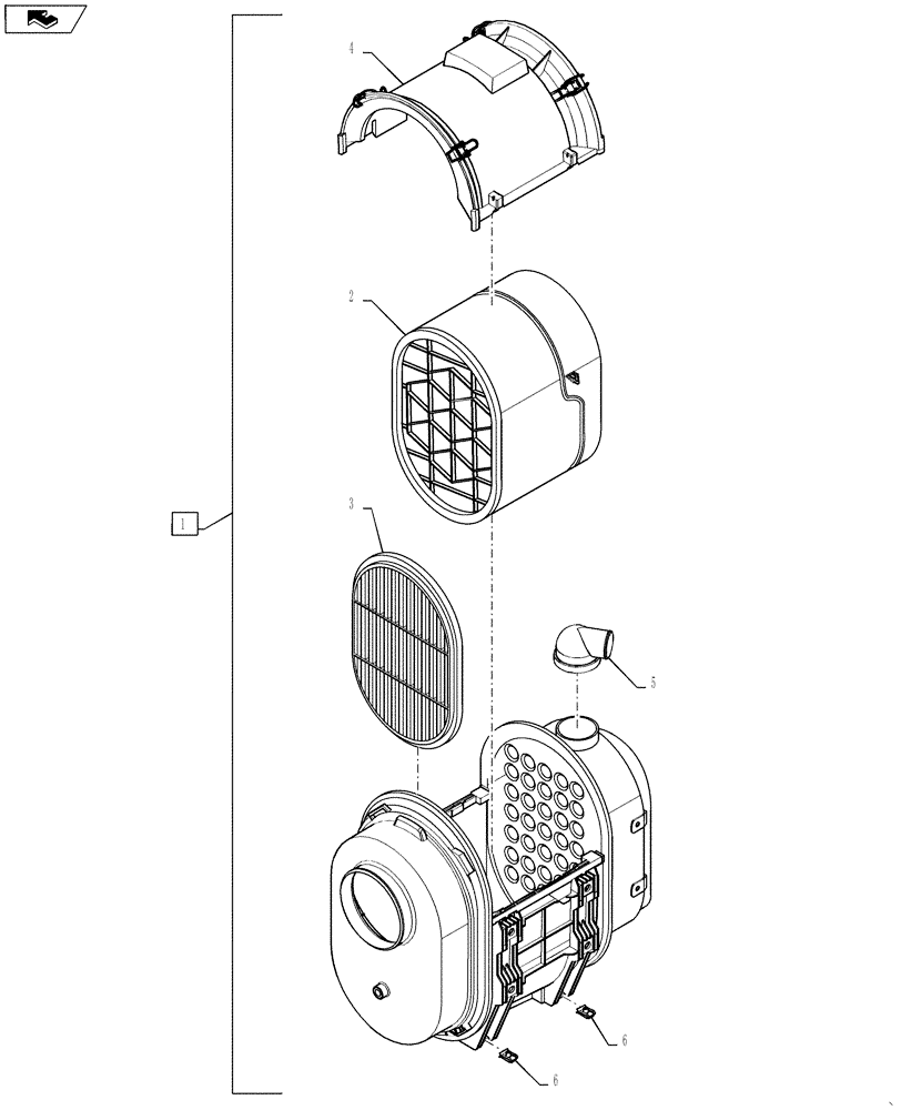 Схема запчастей Case IH STEIGER 350 - (10.202.AB[01]) - AIR CLEANER ASSY - STEIGER 350 (10) - ENGINE