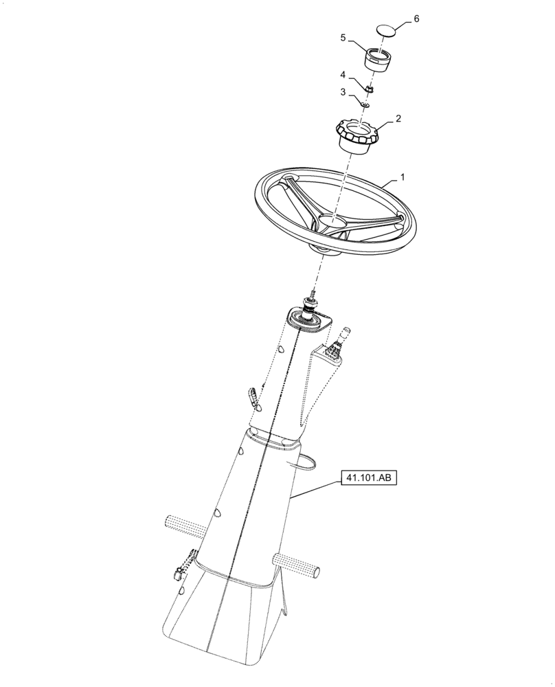 Схема запчастей Case IH 7240 - (41.101.AA) - VAR - 425357, 425358 - STEERING WHEEL (41) - STEERING