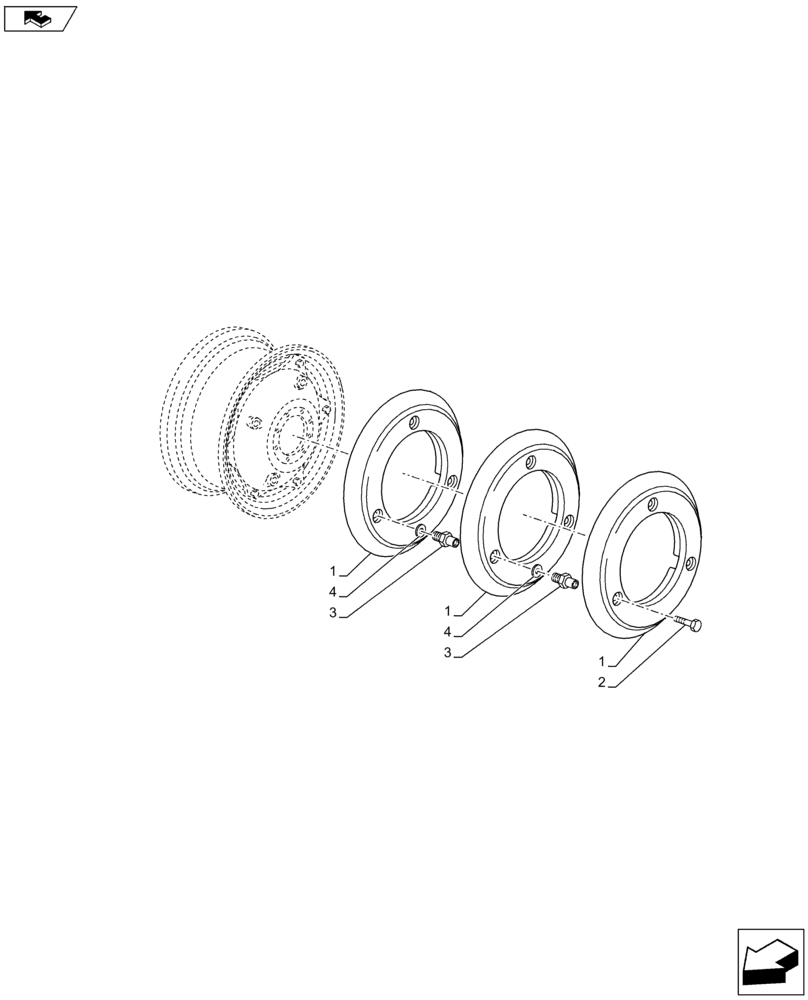 Схема запчастей Case IH MAXXUM 120 - (39.140.AI[02]) - VAR - 331628, 743706 - 65 KG REAR BALLAST FOR BAR AXLE (39) - FRAMES AND BALLASTING