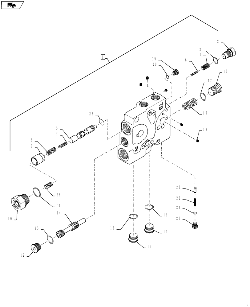 Схема запчастей Case IH STEIGER 400 - (35.204.BQ[13]) - AUXILIARY CONTROL VALVE - TRAILER BRAKE / PRIORITY (35) - HYDRAULIC SYSTEMS