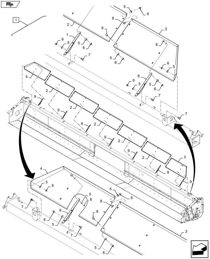 Схема запчастей Case IH 3050-35FT - (88.058.038) - DIA KIT : BACKSHEET EXTENSION KIT - C909 (88) - ACCESSORIES