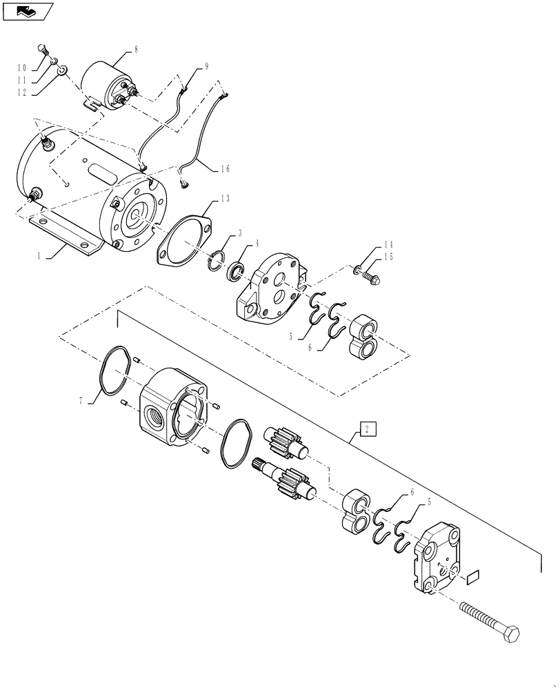 Схема запчастей Case IH STEIGER 350 - (41.206.AG[02]) - STEERING ASSY - PUMP - EMERGENCY STEERING (41) - STEERING