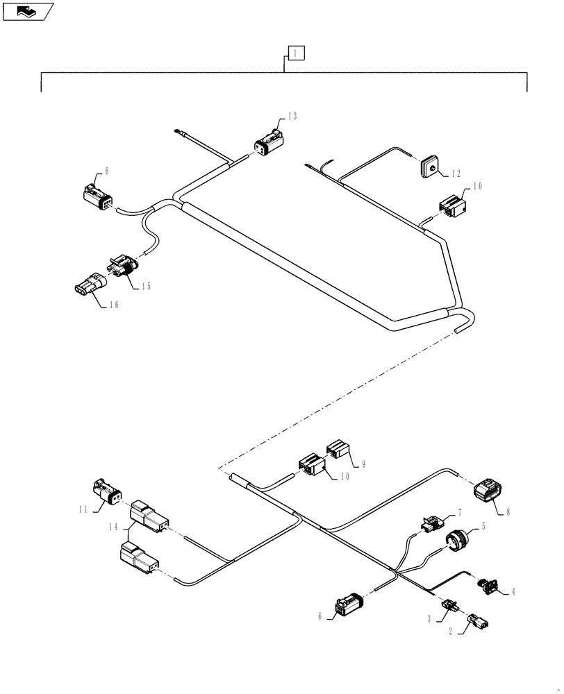 Схема запчастей Case IH STEIGER 450 - (55.100.AX[03]) - HARNESS - FRONT FRAME (55) - ELECTRICAL SYSTEMS