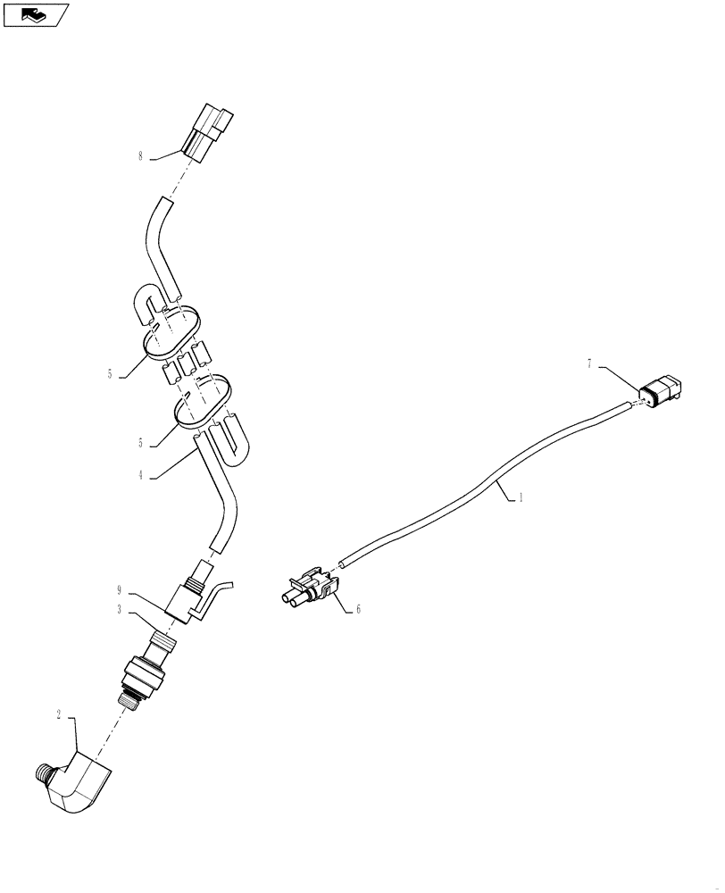 Схема запчастей Case IH STEIGER 400 - (55.100.DP[06]) - HARNESS - DIFFERENTIAL LOCK WIRING LAYOUT (55) - ELECTRICAL SYSTEMS