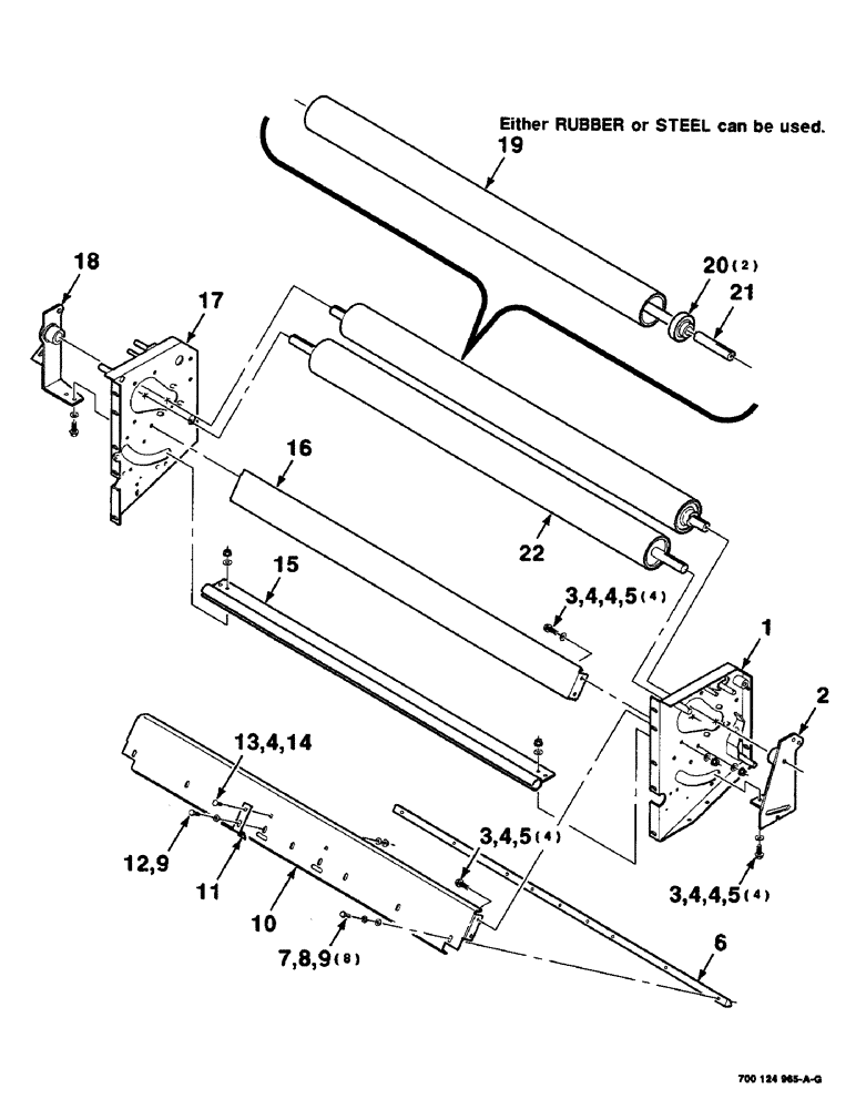 Схема запчастей Case IH 8455T - (9-58) - MESH WRAP ROLLER ASSEMBLY Decals & Attachments