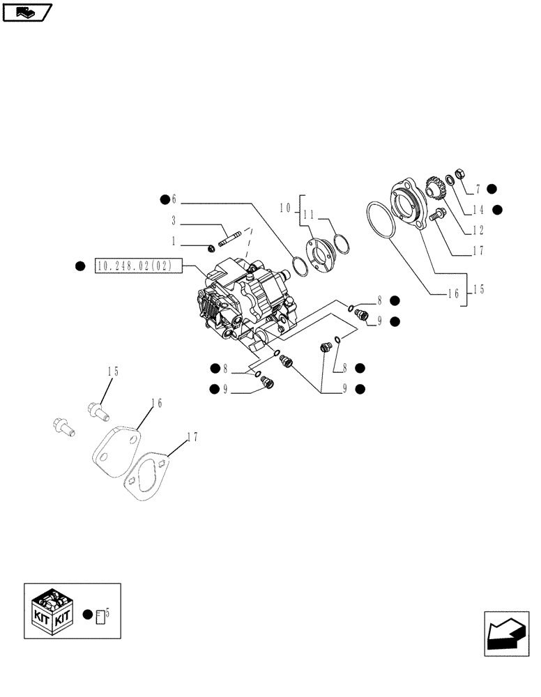 Схема запчастей Case IH MAGNUM 180 - (10.248.02[01]) - INJECTION PUMP (10) - ENGINE