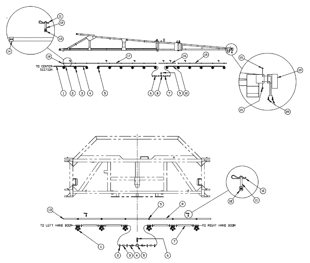 Схема запчастей Case IH PATRIOT 150 - (09-028) - 60 3-BOOM SHUTOFF - 20" ON CENTER - NOZZLES Liquid Plumbing