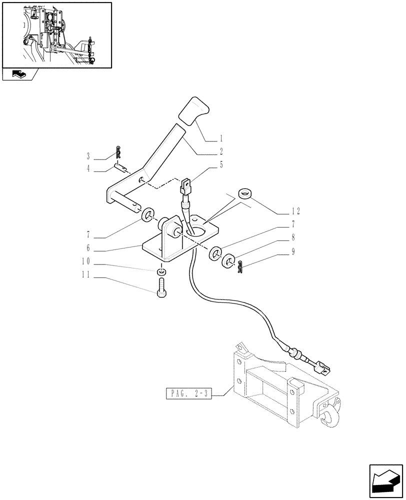 Схема запчастей Case IH FARMALL 85C - (1.89.3/11[01]) - PICK UP HITCH AND DRAW BAR - LEVER AND BRACKET (VAR.330929-331935) (09) - IMPLEMENT LIFT