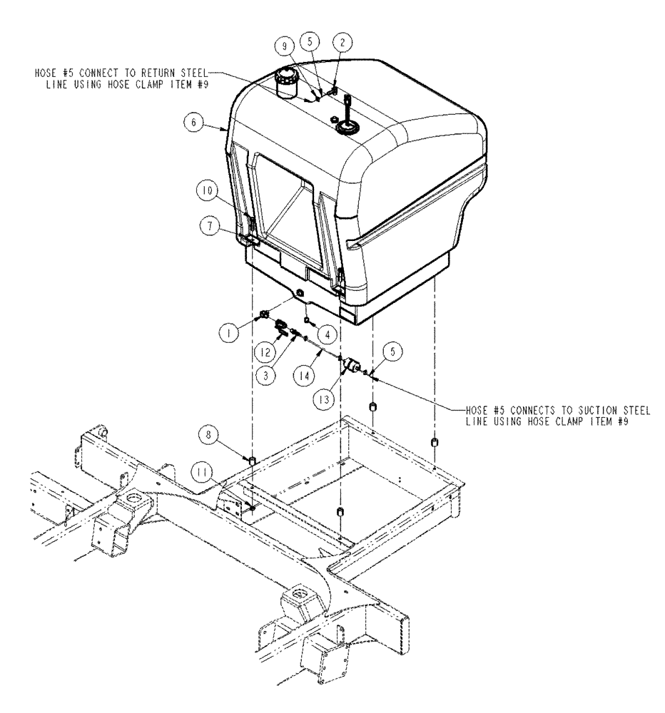 Схема запчастей Case IH SPX4260 - (04-043) - TANK, FUEL, MOUNTING & FITTINGS Suspension & Frame