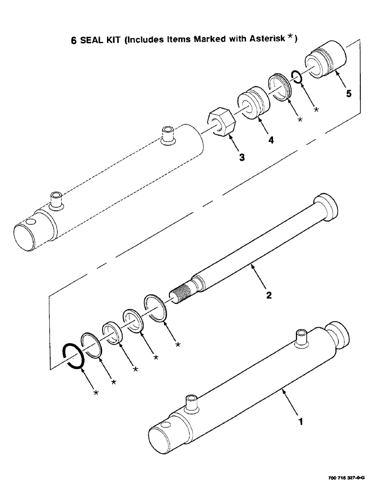 Схема запчастей Case IH RS451 - (9-24) - HYDRAULIC CYL. ASSY., PICKUP LIFT, 700716327 HYD. CYL. ASSY. COMPLETE, 1-1/2" BORE X 7-1/4" STROKE Decals & Attachments