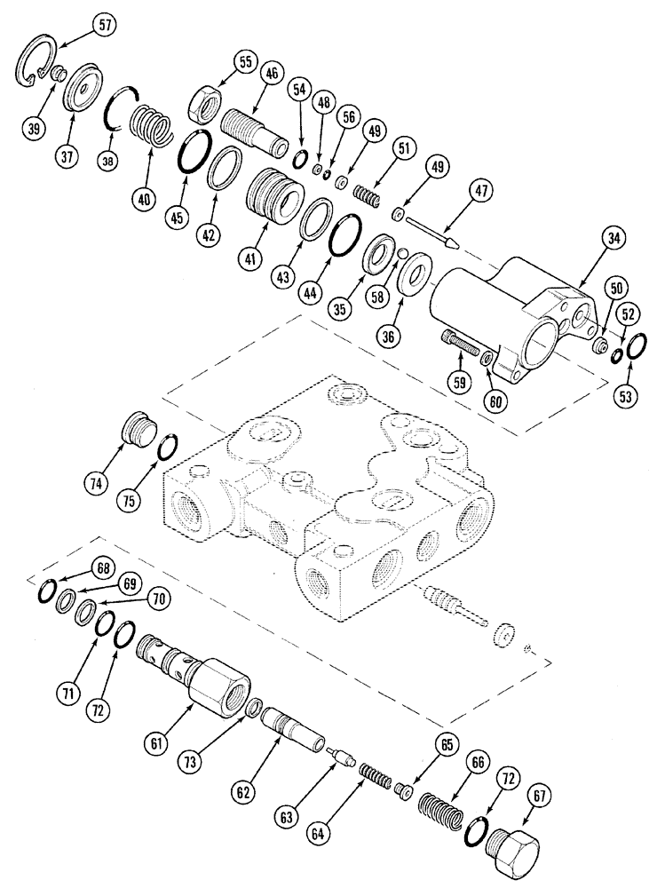 Схема запчастей Case IH MX170 - (08-33) - REMOTE CONTROL VALVE (35) - HYDRAULIC SYSTEMS