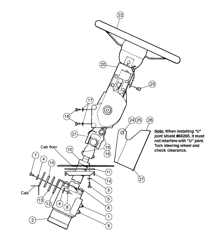 Схема запчастей Case IH PATRIOT XL - (01-003) - STEERING ASSEMBLY Cab Interior