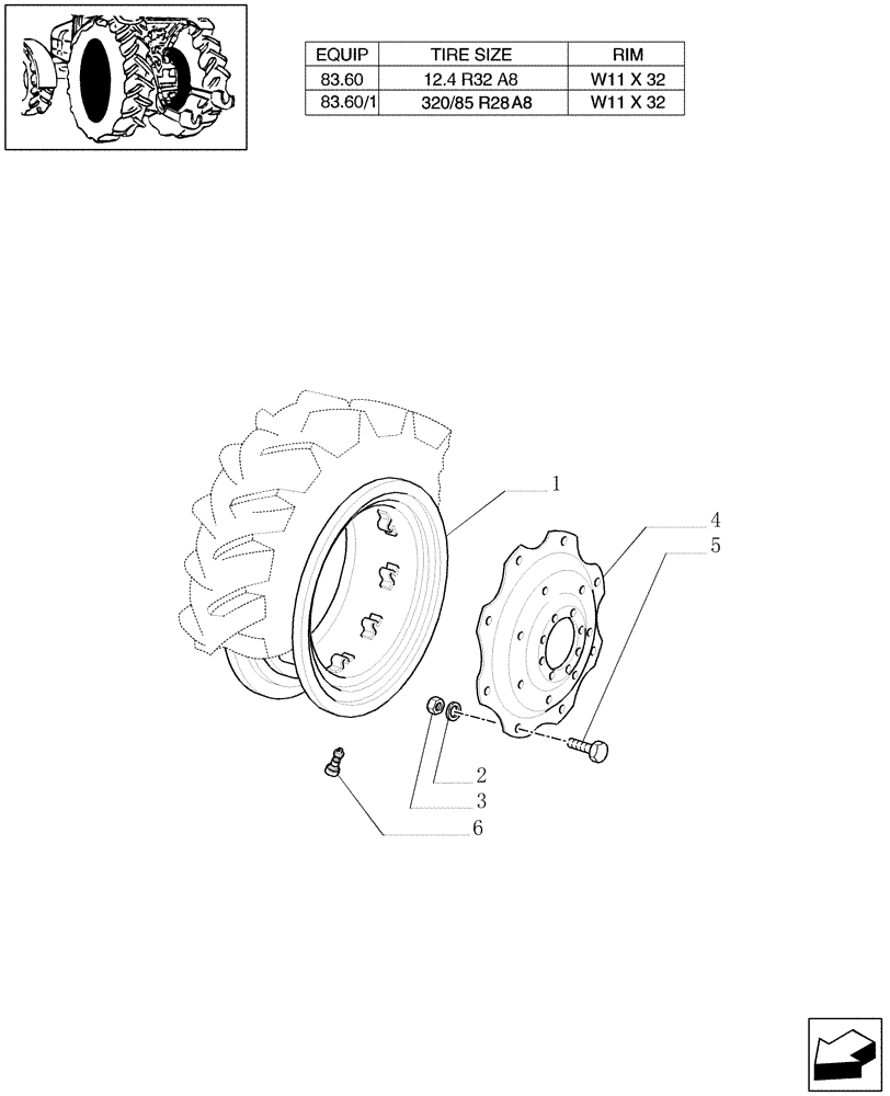 Схема запчастей Case IH JX1060C - (83.00[06]) - DRIVE WHEELS (11) - WHEELS/TRACKS