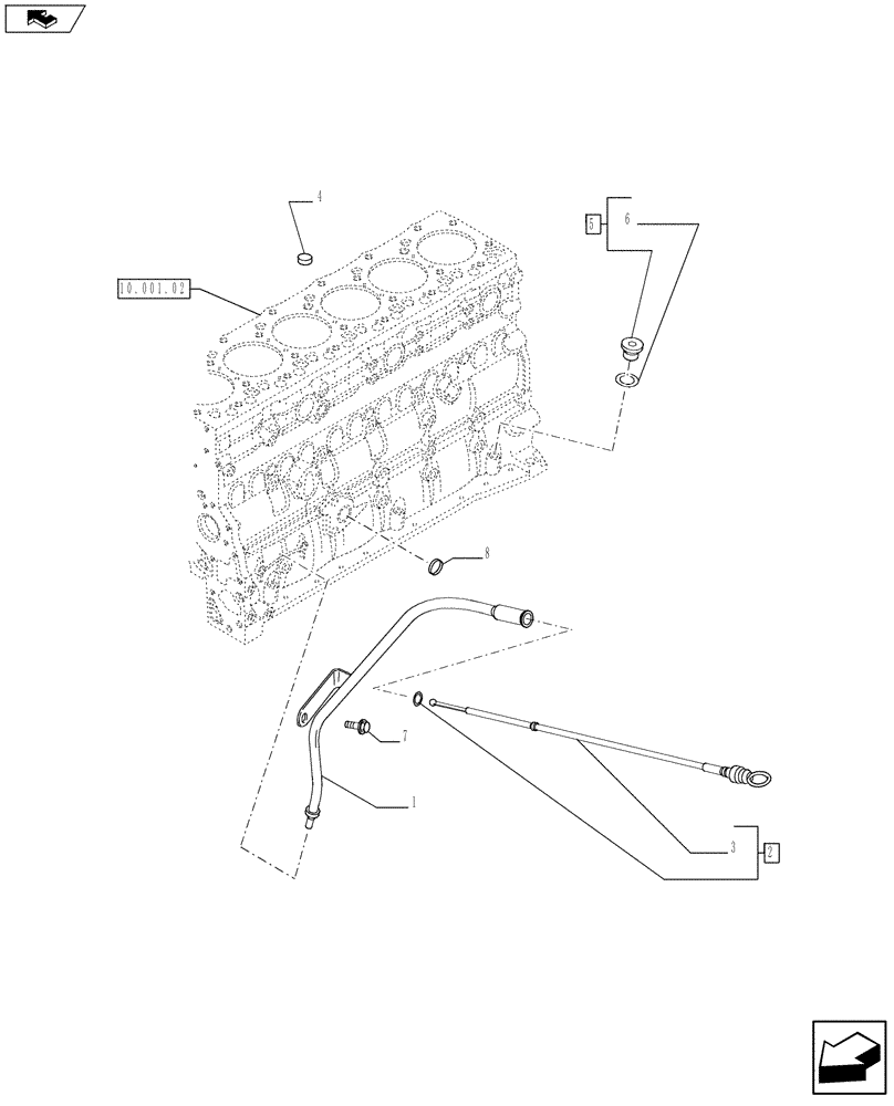 Схема запчастей Case IH F4HFE613U A006 - (10.304.01[01]) - ENGINE OIL DIPSTICK (504088054 - 504183055) (10) - ENGINE