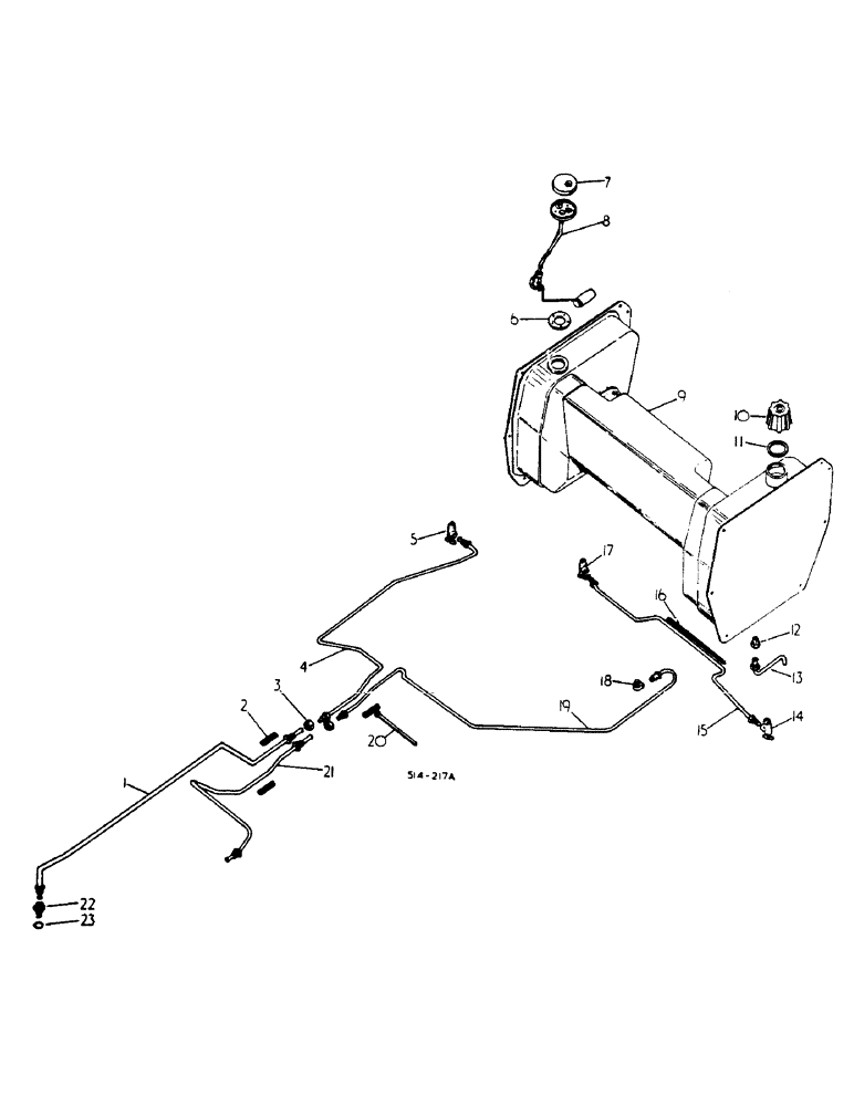 Схема запчастей Case IH 784 - (12-014) - FUEL TANK SUPPORTS AND PIPING Power